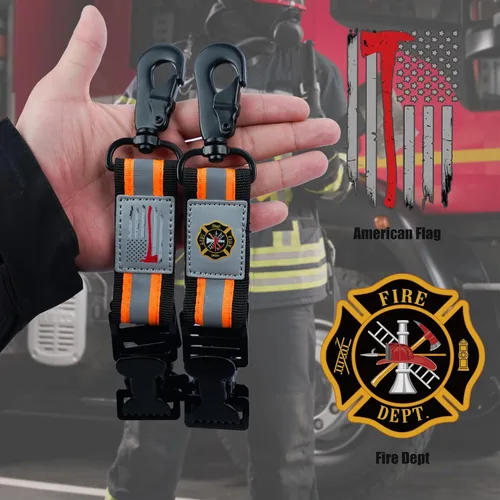 Miniatura 4 de KUNN Clips para Guantes de Bombero de Doble Extremo con Patrón Creativo, Soportes para Guantes de Trabajo de Alta Resistencia, Regalo para Bomberos