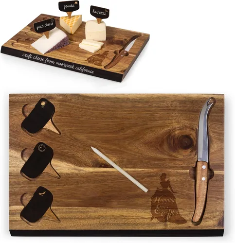 Miniatura 5 de PICNIC TIME Disney Cenicienta Delio - Juego de cuchillos para queso, tabla de servir charcutería con marcadores de queso, pizarra de tiza, área