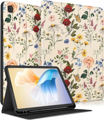 Miniatura 7 de Uppuppy Funda para Samsung Galaxy Tab S6 Lite de 10.4 pulgadas para niños y niñas, folio kawaii femenino, diseño de fresa, funda única para tableta