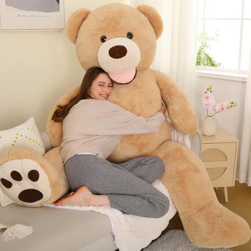 Miniatura 32 de MorisMos Oso de peluche gigante, animales de peluche grandes de 39 pulgadas con huellas grandes, osos de peluche, regalo para niños, morado