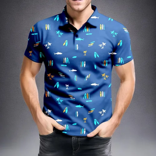 Miniatura 136 de Camisa de golf de los años 80 para hombre, ajuste seco, manga corta, estampada, divertidas, camisas de golf de los años 90 para hombre