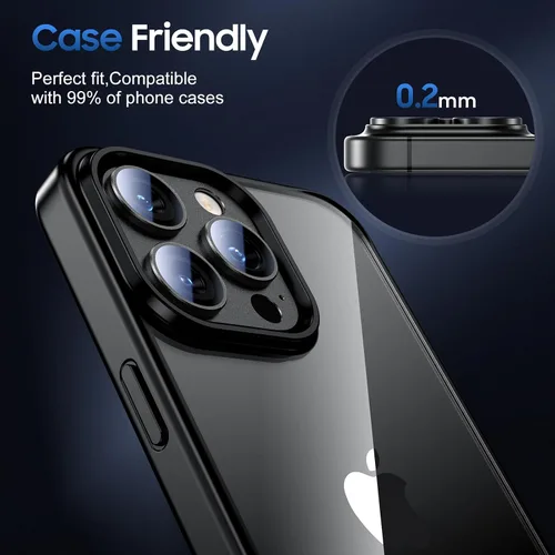 Miniatura 6 de UniqueMe para Paquete de 3 Protectores de Lente de Cámara para iPhone 15 Pro/iPhone 15 Pro Max, [Protección contra Caídas] [Compatible con Fundas]
