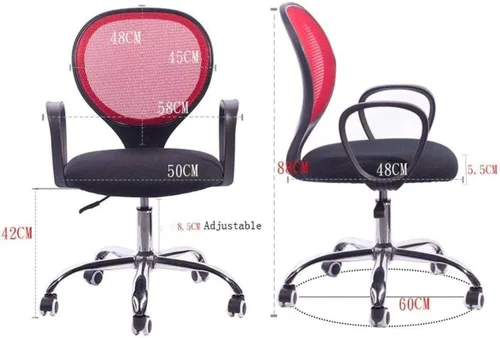 Miniatura 2 de Ergonomic Round Back Office Chair Staff Student Dormitory Computer Seat Home Mesh Lifting Chair Backrest Rotating Chair(A)