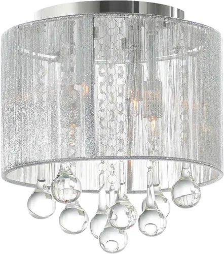 Miniatura 10 de CWI Lighting Water Drop - Marco cromado de montaje empotrado de 10 pulgadas y pantalla blanca con gotas de cristal