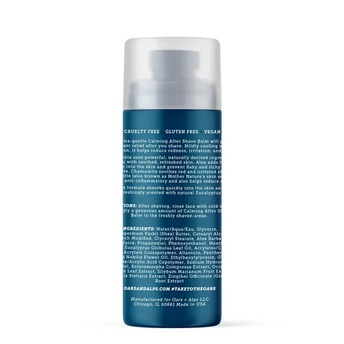 Miniatura 2 de Oars + Alps Bálsamo y loción calmante para después del afeitado para hombres, dermatológicamente probado e infundido con aloe y manzanilla, apto