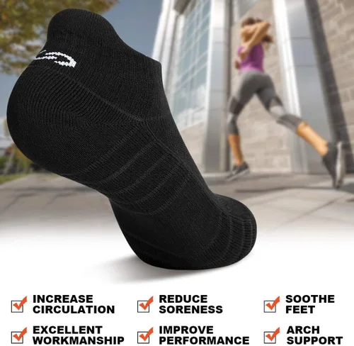 Miniatura 5 de Lapulas Calcetines deportivos para correr, de corte bajo, acolchados antiampollas, calcetines deportivos para hombres y mujeres, 6 pares