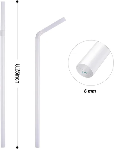 Miniatura 3 de 100 Unidades Pajitas PLA Compostables 100% a Base de Plantas - Pajitas Flexibles Biodegradables Sin Plástico para Beber - Una Fantástica Alternativa