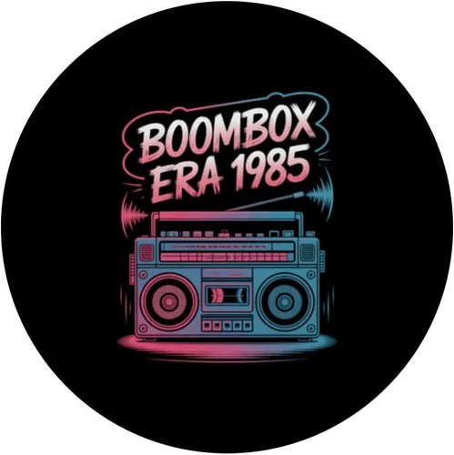 Miniatura 3 de Vintage Boombox Era 1985 Retro 80s Music Lover PopSockets Adhesive PopGrip