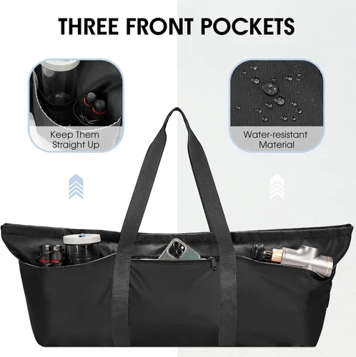 Miniatura 6 de Bolsa grande para esterilla de yoga con compartimento para zapatos y bolsillo impermeable, bolsa de gimnasio para pilates con soporte para esterilla