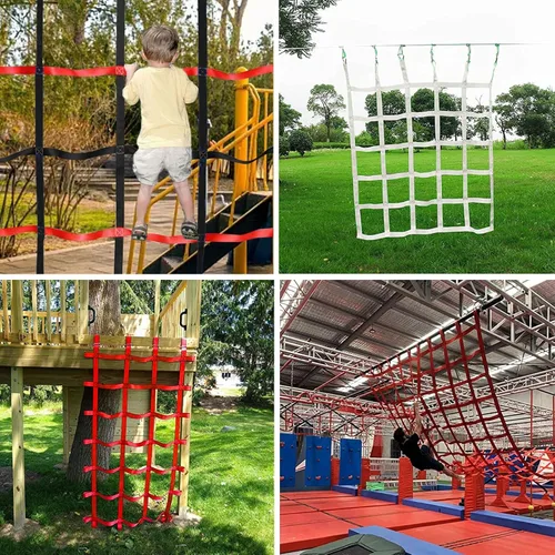 Miniatura 7 de Red de carga para escalar, tamaño personalizado, escalera de cuerda para pared de escalada en casa del árbol para niños, accesorios de columpio