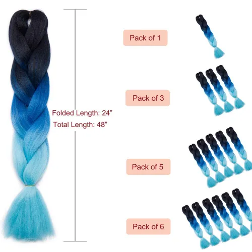 Miniatura 7 de Trenzas africanas Jumbo de cabello sintético africano trenzado africano, de fibra de alta temperatura, 24 pulgadas, trenzas torcidas Senegal, 3.53