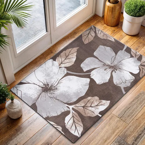 Miniatura 31 de CAMILSON Solana - Alfombra moderna con diseño floral de 2 x 3 pies, antideslizante y parte trasera de goma, negro - flores grises, alfombra