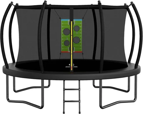 ACWARMHOME - Trampolín para exteriores de 16 pies, 15 pies, 14 pies, 12 pies, 10 pies, 8 pies con recinto, marco recubierto antioxidante,