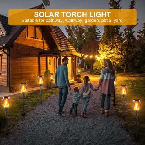 Miniatura 4 de Linterna solar grande con llama parpadeante, luces solares ultrabrillantes mejoradas para exteriores, decoraciones de paisaje, iluminación