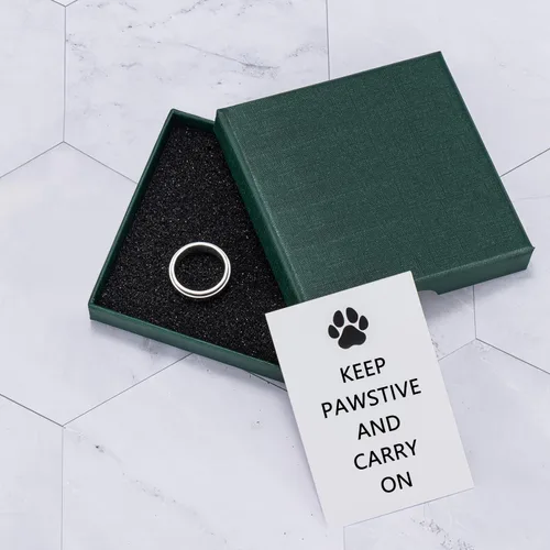 Miniatura 11 de LYTTMAB Keep Pawstive - Anillo de ansiedad para mujer, anillo giratorio con estampado de pata de perro y gato, anillo para ansiedad para mujer