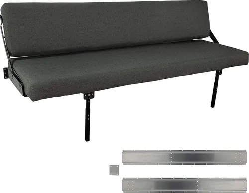 Miniatura 9 de RecPro Sofá de montaje en pared de 60 pulgadas con patas ajustables en tela, sofá cama de caravana, muebles de caravana, cama de caravana, cama Sin