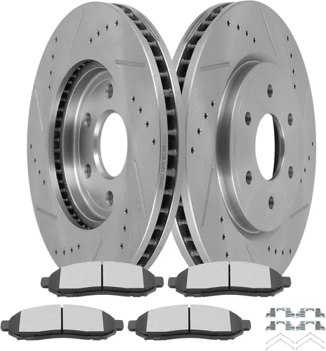 Miniatura 42 de SCITOO Brake Kits For Jeep For Cherokee 1999-2001,For TJ 1999-2006,For Jeep For Wrangler 2000-2006 Front Drilled & Slotted Disc Brakes Rotors and