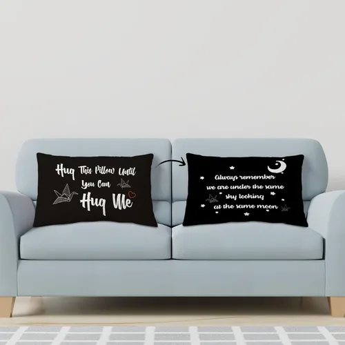 Miniatura 4 de Hug This Pillow Until You Can - Funda de almohada reversible de 12 x 20 pulgadas, decoración del hogar, regalos de relación a larga distancia