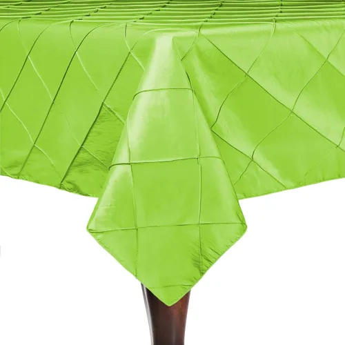 Miniatura 17 de Ultimate Textile Mantel rectangular bordado de tafetán Pintuck de 60 x 90 pulgadas, color verde ácido