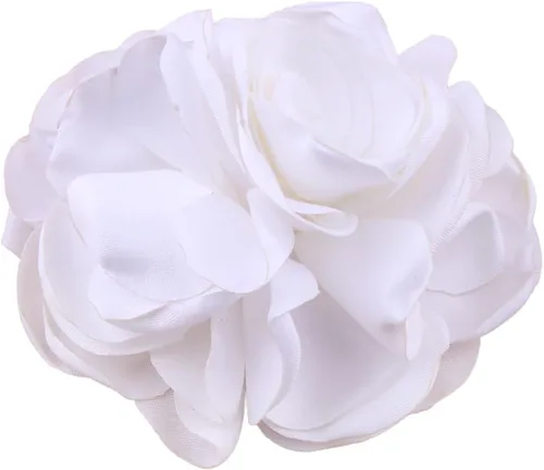 Miniatura 14 de Huralona 10 flores de cinta de satén para manualidades, lazo, boda, diciembre, vintage, flores de tela, rosas artificiales para tocado, apliques