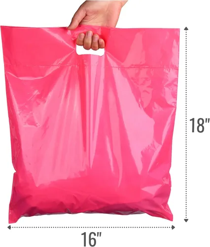 Miniatura 3 de Bolsas de compras grandes de 16 x 18 pulgadas con asas, bolsas de mercancía reforzadas para boutique, ferias comerciales, embalaje brillante