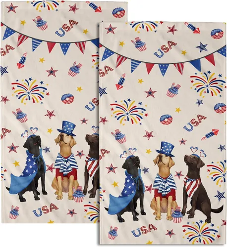 Miniatura 45 de Giwawa Juego de 2 toallas de mano vintage con diseño de oso y ciervo, diseño de alce y árbol, toalla de cara súper suave para baño, cocina, hombre