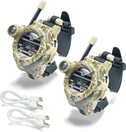 Walkie Talkie para niños, reloj espía recargable Walkie Talkies, juguetes del ejército, regalos para niños, radio bidireccional Walky Talky Relojes
