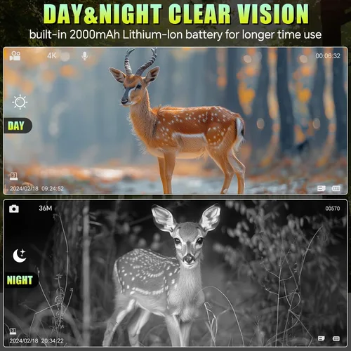 Miniatura 4 de Gafas de visión nocturna, prismáticos de visión nocturna 4K para adultos, zoom digital recargable infrarrojo digital 10X con pantalla grande de 3
