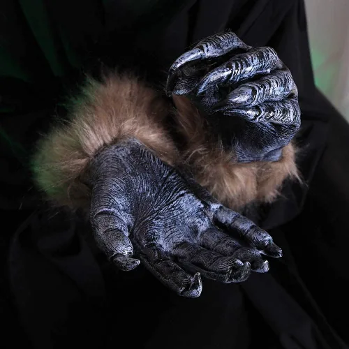 Miniatura 8 de Manos de hombre lobo de Halloween, garras de hombre lobo G-loves, látex lobo G-ama manos peludas aterradoras para fiesta de hombre lobo, accesorios
