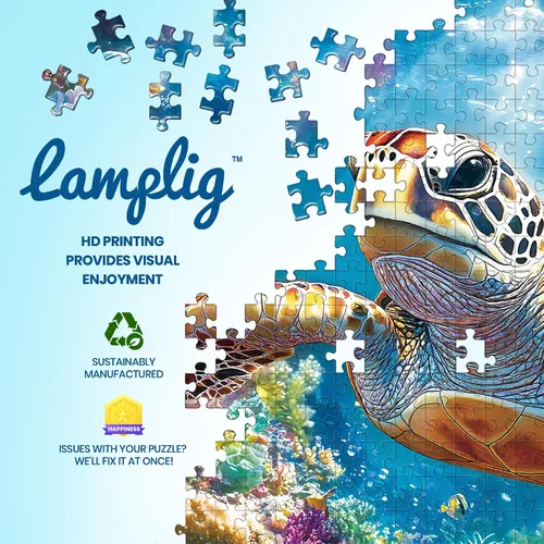 Miniatura 9 de Rompecabezas para adultos de 1000 piezas, rompecabezas de tortuga marina de 1000 piezas, rompecabezas desafiantes del océano con letra en la parte