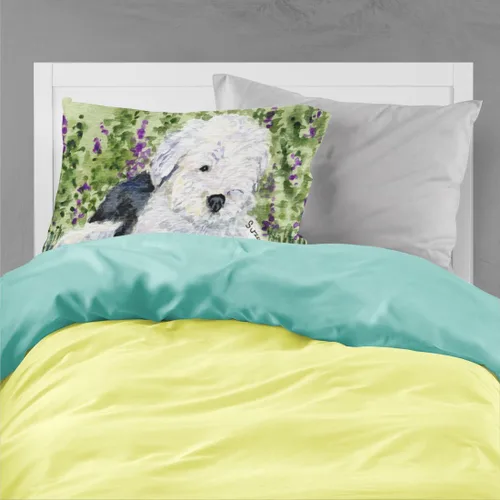 Miniatura 2 de Caroline's Treasures SS8840PILLOWCASE - Funda de almohada de tela de perro pastor inglés antiguo, ligera, súper suave, fácil de cuidar, decorativa