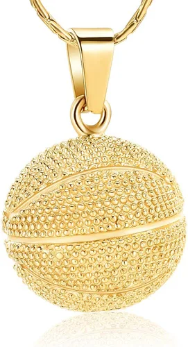 constantlife Joyería de cremación para cenizas Collar de urna de acero inoxidable con colgante conmemorativo de baloncesto para hombres y mujeres
