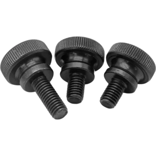 Miniatura 7 de 5 unids M8x10mm negro cabeza alta mano tornillo paso doble capa moleteado ajuste mecánico perno clavo