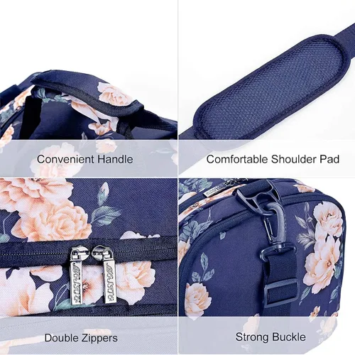 Miniatura 4 de MOSISO Sports Duffel Peony - Bolsa de gimnasio con compartimento para zapatos para hombres y mujeres, baile de fin de semana, color azul