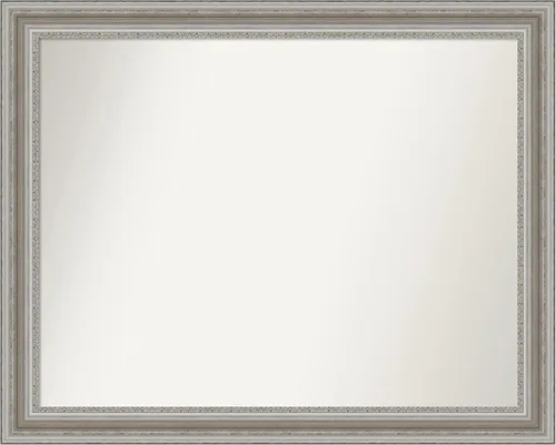 Miniatura 221 de Amanti Art Espejo de baño plateado para sobre el fregadero, 26 x 26 pulgadas, espejo cuadrado de plata antigua, marco de madera tradicional mediano