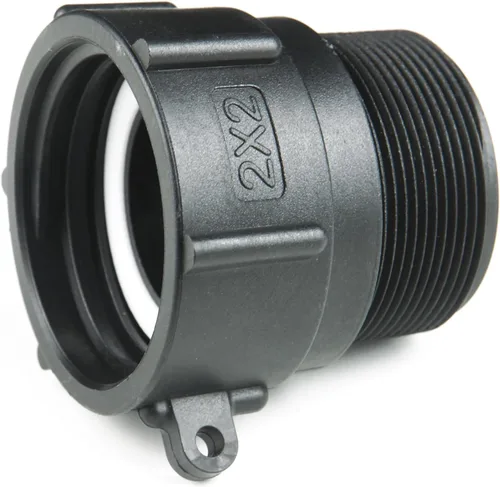 IBC - Adaptador de accesorios de bolsa de 2 pulgadas, rosca gruesa de contrafuerte hembra x 2 pulgadas, rosca macho NPT para tubería, conector de