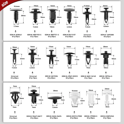 Miniatura 2 de Nilight 150 piezas de sujetadores de parachoques tipo empuje, clips de remache universales para automóviles y sujetadores para parachoques