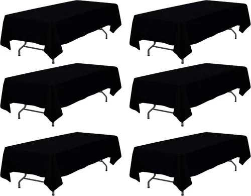 Miniatura 12 de WEALUXE - Manteles blancos para mesas rectangulares de 8 pies, paquete de 2, 60 x 126 pulgadas, resistentes al agua, a las manchas y a las arrugas