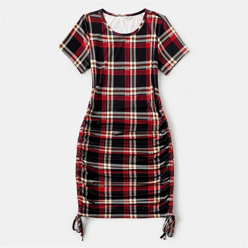 Miniatura 2 de PATPAT Conjuntos familiares a juego para mamá y yo, vestidos de manga corta, camiseta casual bodycon midi, conjunto a juego