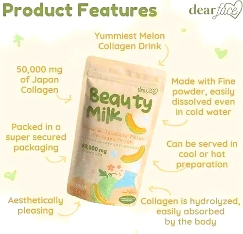 Miniatura 4 de Beauty Milk - Bebida japonesa de colágeno melón, 50.000 mg de colágeno hidrolizado, 6.3 onzas (paquete de 1)