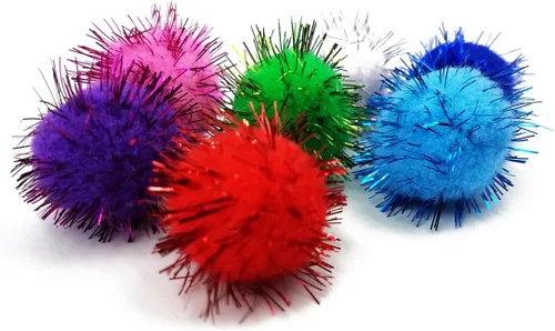 Miniatura 4 de SamuRita Surtido de pompones con purpurina brillante para manualidades, accesorios de bricolaje (1.18 pulgadas, 1.18 pulgadas - 100 unidades)