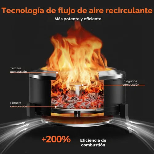 Miniatura 2 de BALI OUTDOORS Chimenea sin humo de 22 pulgadas para exteriores, fogata al aire libre con bandeja de cenizas, hoguera portátil para leña