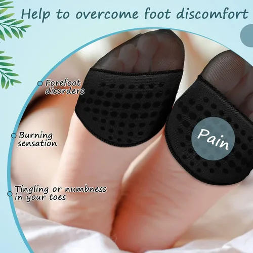 Miniatura 5 de 10 pares de calcetines para mujer con almohadillas acolchadas, almohadillas para el antepié, cojines medios calcetines, protectores antideslizantes