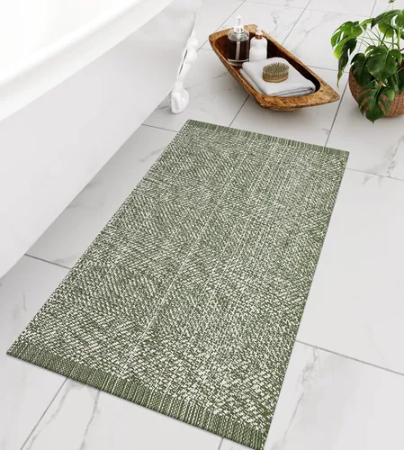 Miniatura 64 de LEEVAN - Alfombras lavables para cocina de 3 x 5 pies, alfombra de color crema para dormitorio, alfombra de algodón tejida para entrada, alfombra