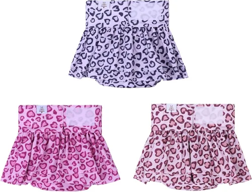Miniatura 11 de CuteBone Pañales para perras con faldas, paquete de 3 vestidos reutilizables para cachorros, pantalones para el período de ciclo de calor QBD11M