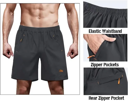 Miniatura 2 de MAGCOMSEN Men's Shorts Quick Dry Hiking Shorts with Zipper Pockets for Gym, Workout, Athletic, Running