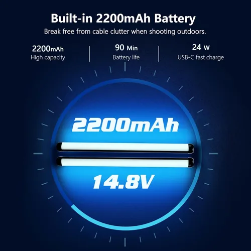 Miniatura 6 de VILTROX Varita de luz LED RGB K60, barra de luz LED RGB de mano de 360° para fotografía con control de aplicación, regulable de 2500K-8500K, CRI97+
