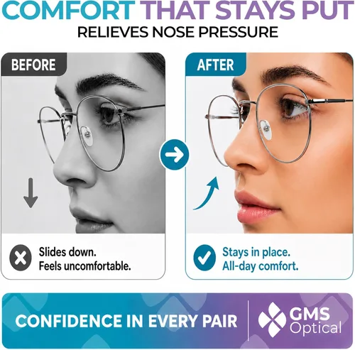 Miniatura 2 de GMS Optical Comfort Line – 0.276 in de ancho regular / 0.433 in de longitud pequeña – Bolsas de aire roscadas de silicona suave almohadillas