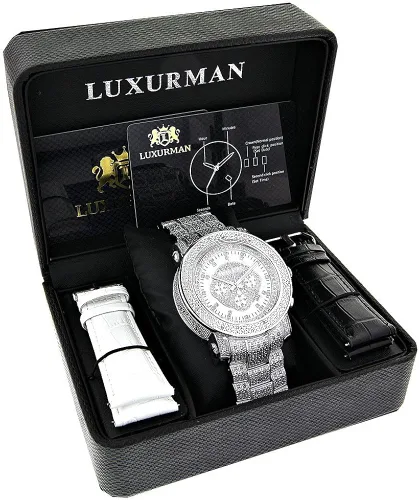 Miniatura 4 de LUXURMAN Iced Out Reloj de diamantes con cronógrafo 2ctw de diamantes Escalade, Cronógrafo