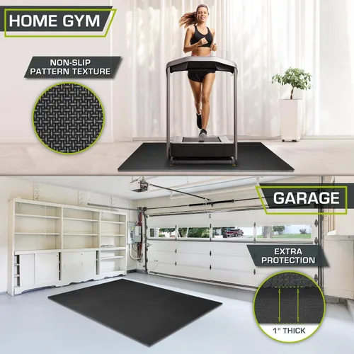 Miniatura 3 de ProsourceFit - Tapete de ejercicio extra grueso, azulejos entrelazados de espuma EVA para protección, suelo de entrenamiento acolchado, negro, 1